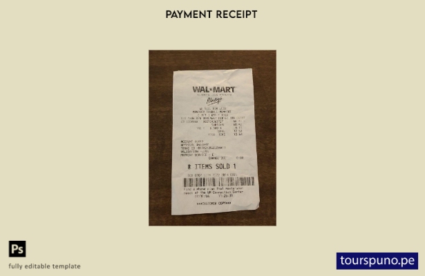 Plantilla de recibo de minorista de Walmart lista para imprimir